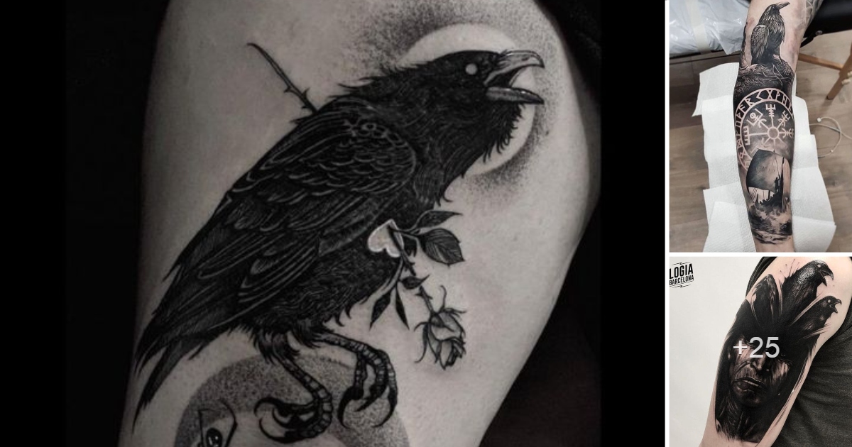 En este momento estás viendo Los 35 Mejores Diseños de Tatuajes de Cuervos y su Significado