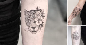 Lee más sobre el artículo Hermosos Tatuajes de Felinos y Flores, una combinación extraordinaria
